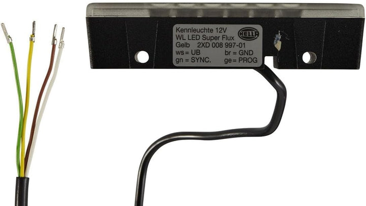 HELLA - LED-Blitz-Kennleuchte - WL-LED - 12V - gelb - Schraubanschluss/Einbau - Kabel: 800mm - Steck