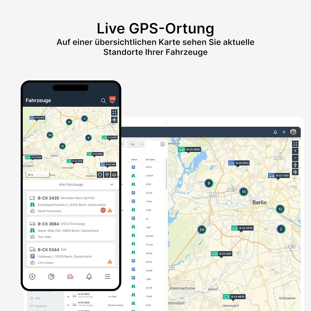 Cynatix GPS Tracker 1-Jahres-Komplettpaket ohne ABO für Auto, LKW, Transporter, Wohnmobil mit Echtze