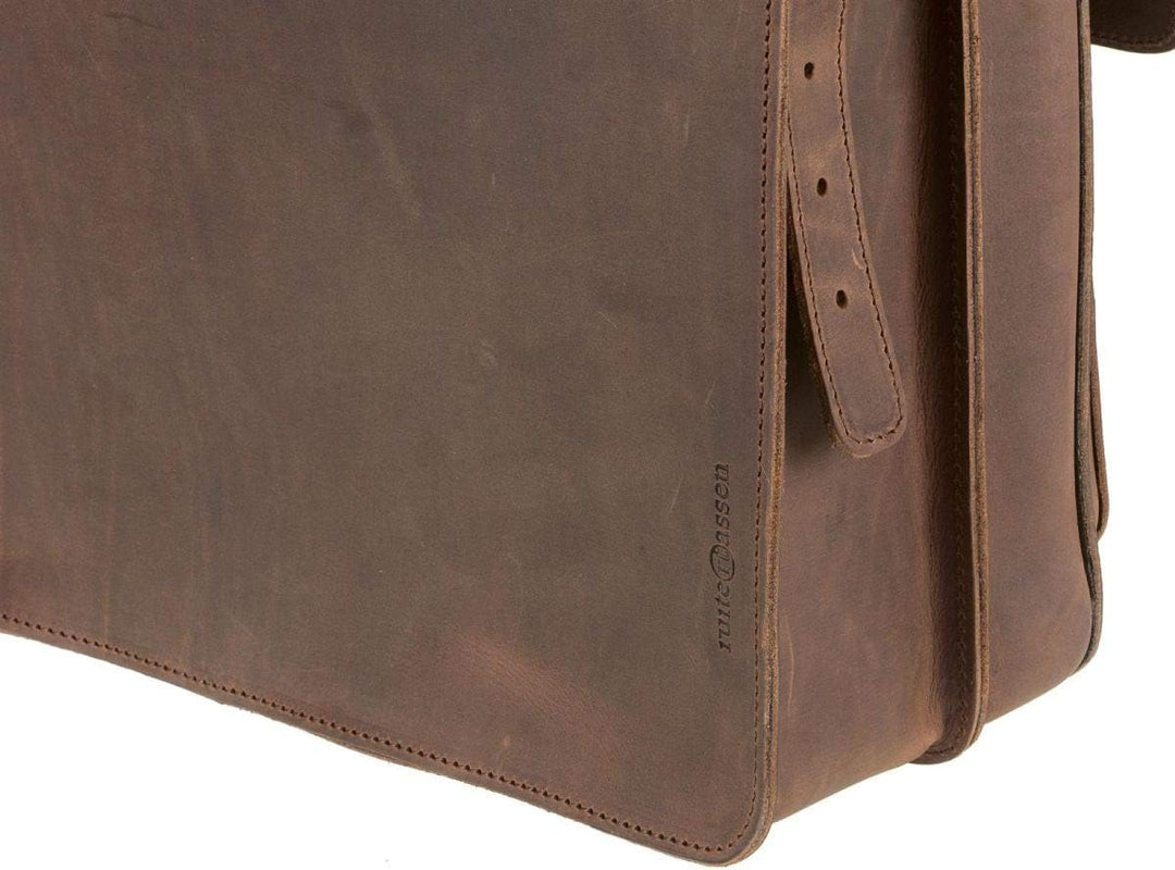 Ruitertassen Lehrertasche Leder Damen Herren Schultasche Aktentasche 2 Fächer Ranger braun