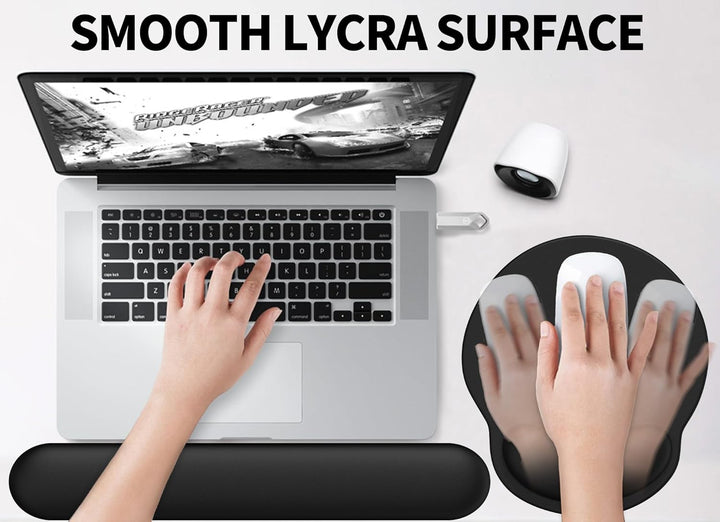 Giecy Mauspad mit handauflage und handballenauflage Tastatur, Ergonomisches Mouspad mit gelkissen &
