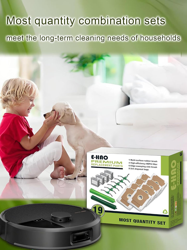 Ersatzteile für iRobot Roomba Max 705 Vac, Roomba Plus 504 Vac | Zubehör-Nachfüllset: 8 Staubbeutel,