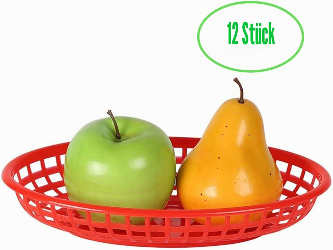 12 Stück Pommes Körbchen, Pommesschalen, Brotkorb, Servierkörbchen, Fingerfood Schalen, Fast Food Ko