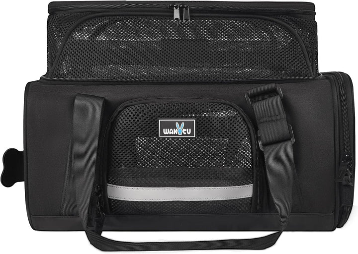 Wakytu Erweiterbare Transportbox für Haustiere von Fluggesellschaften zugelassen Katzentransportbox