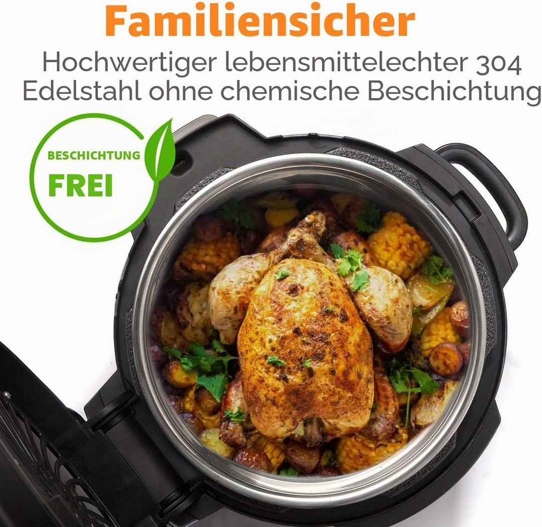 Sicheer -Einsatz aus Edelstahl, kompatibel mit Ninja Foodi 6,5 Quart, von Sicheer 6.5 Quart, 6.5 Qua