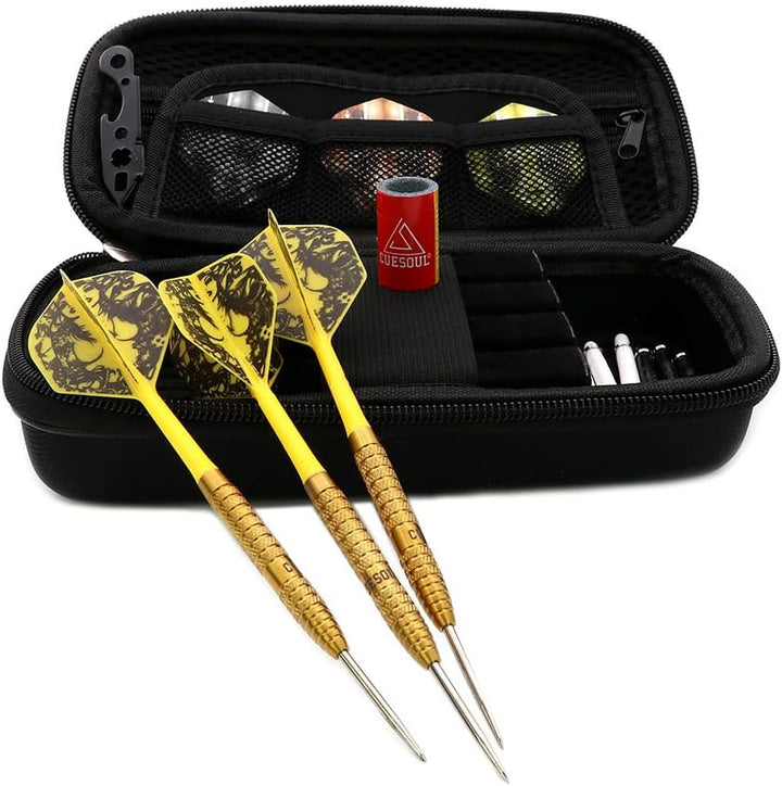CUESOUL Big Beast 90% 26g/27g Steel Tip Tungsten Dart Set mit Dart Case 26g CSBB-90Y26K6, 26g CSBB-9