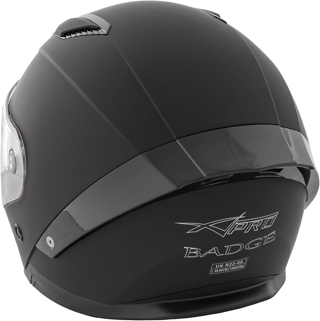 Integralhelm Motorradhelm Rollerhelm Anti-Kratz-Visier Touring Sport 55-56 cm ( S) Schwarz Matt, 55-
