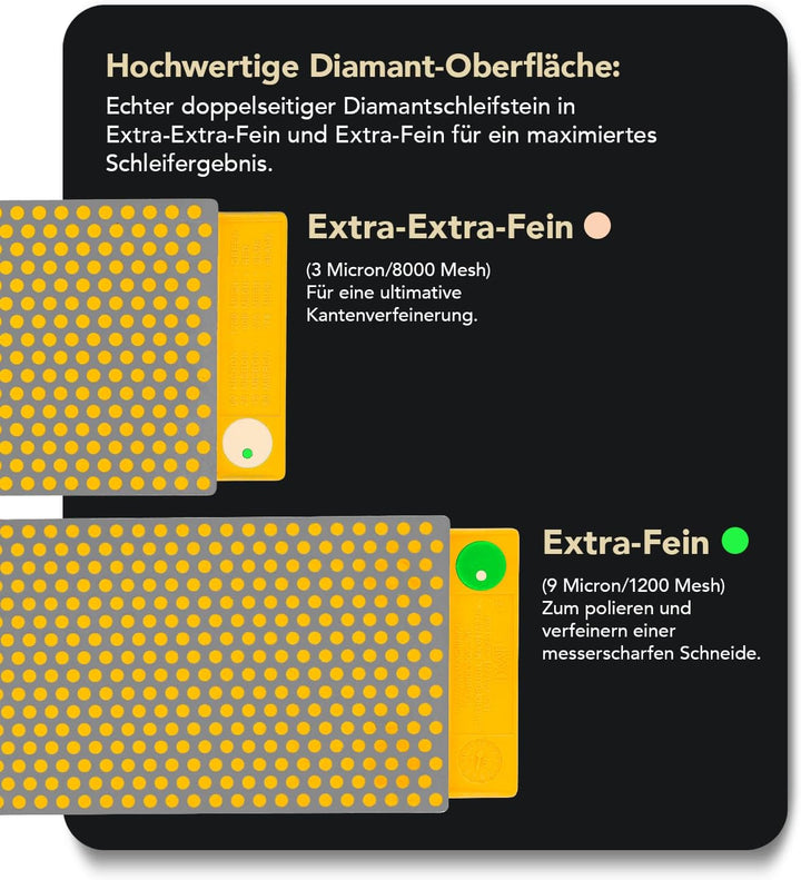 DMT DuoSharp Diamant Schleifstein 8 Zoll Extrafein, Extra-Extrafein, Doppelseitiger Messerschärfer i