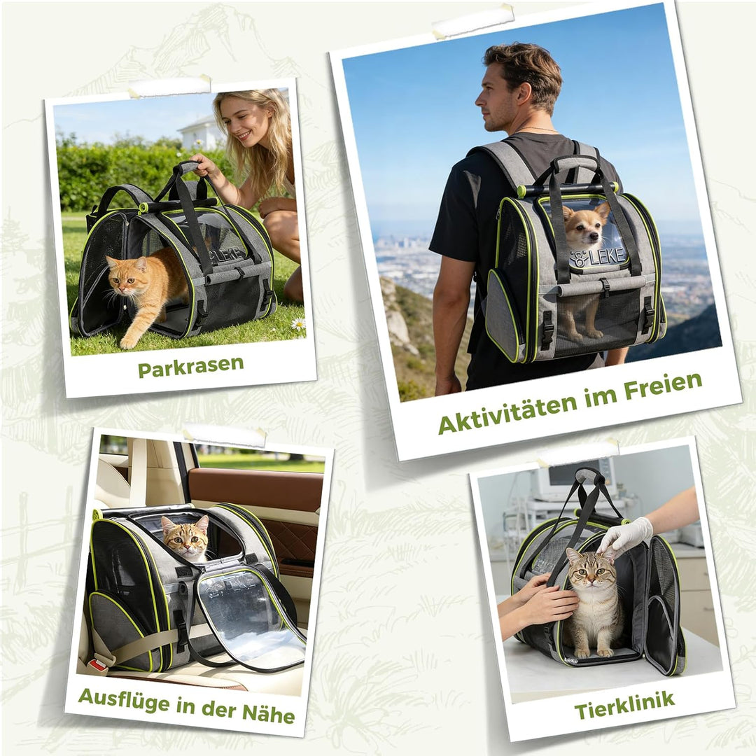 Lekesky Katzenrucksack Bubble Haustier Rucksack mit Netzfenster, Hunderucksack Erweiterbar Tragbare