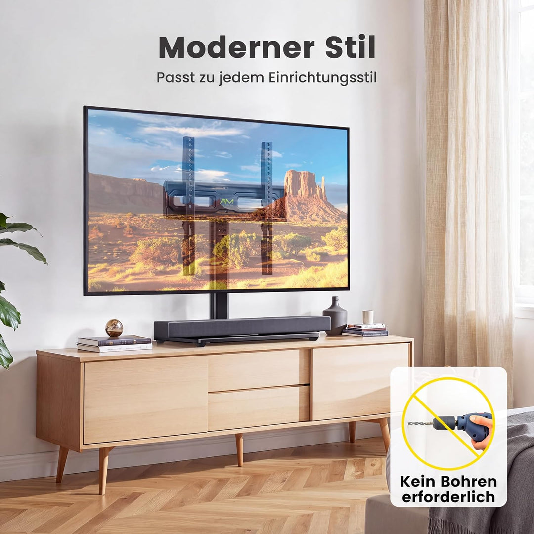 TV Ständer Schwenkbarer, Universal TV Standfuss für 32-60 Zoll LED LCD Flach &amp; Curved Fernseher bis