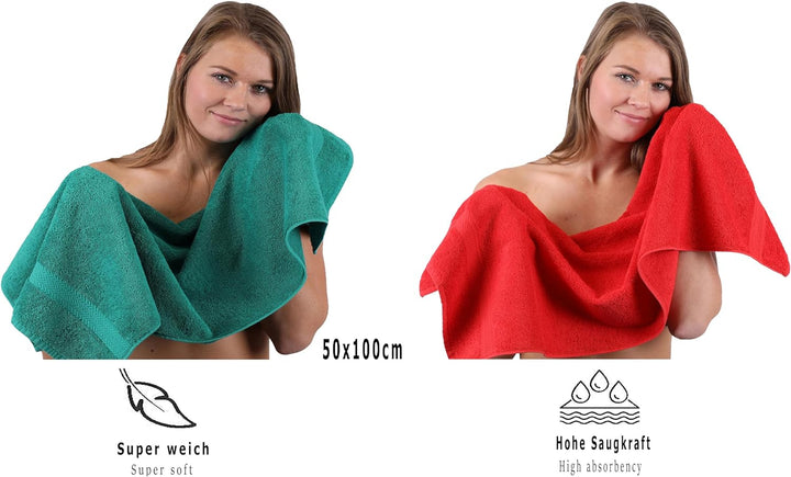 Betz 10-TLG. Handtuch-Set Premium 100% Baumwolle 2 Duschtücher 4 Handtücher 2 Gästetücher 2 Waschhan