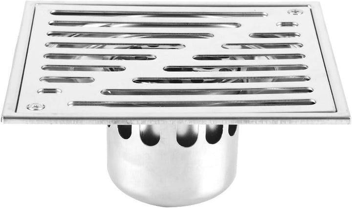 Quadratische Dusche Bodenablauf Bad Flieseneinsatz Bodenablass mit abnehmbarem Siebdeckel Chrom-Fini