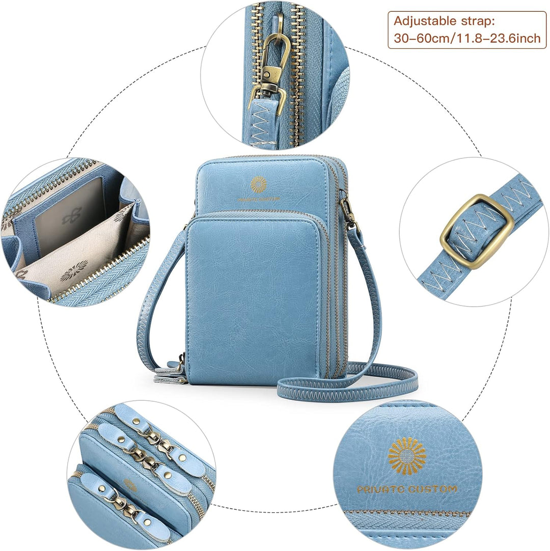 SENDEFN Handytasche zum Umhängen - Handy Umhängetasche Damen Handytasche Leder Handytasche mit Geldb