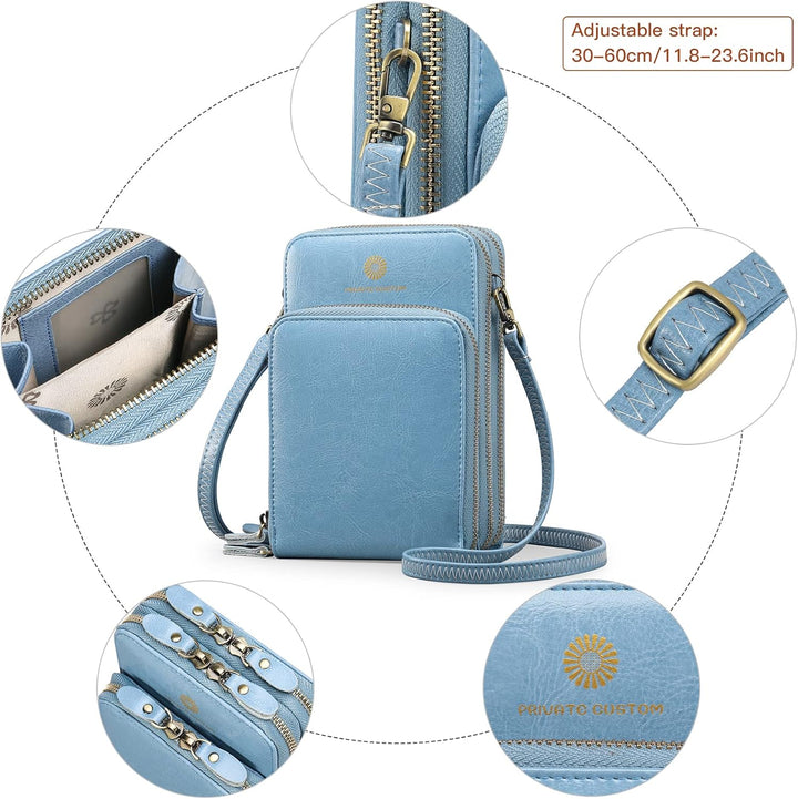 SENDEFN Handytasche zum Umhängen - Handy Umhängetasche Damen Handytasche Leder Handytasche mit Geldb