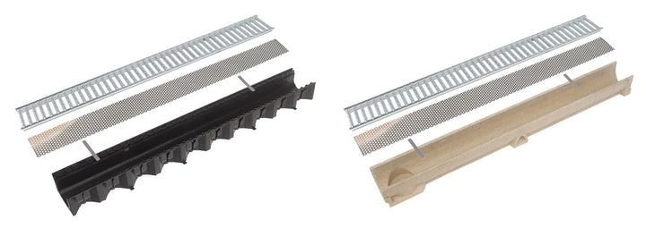 Laubschutz Aluminium Simpel für Entwässerungsrinne ACO Standardline und Hexaline mit Stahlstegrost