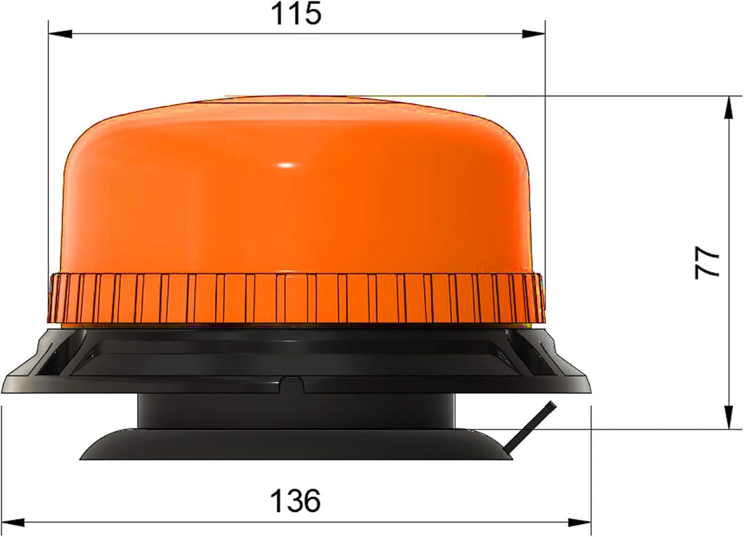 LED-MARTIN® Rundumleuchte - XR20 ECO - 12V/24V - Orange - Gelb - Magnetfuss - 3,5m Kabel - ECE-R65 -
