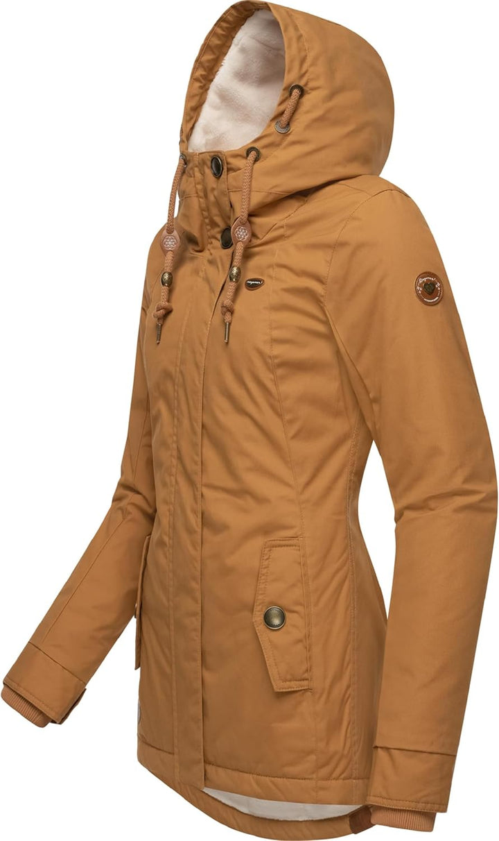 Ragwear Damen warme Winterjacke kurz mit Kapuze Monade XS-6XL M Brown Sugar24, M Brown Sugar24
