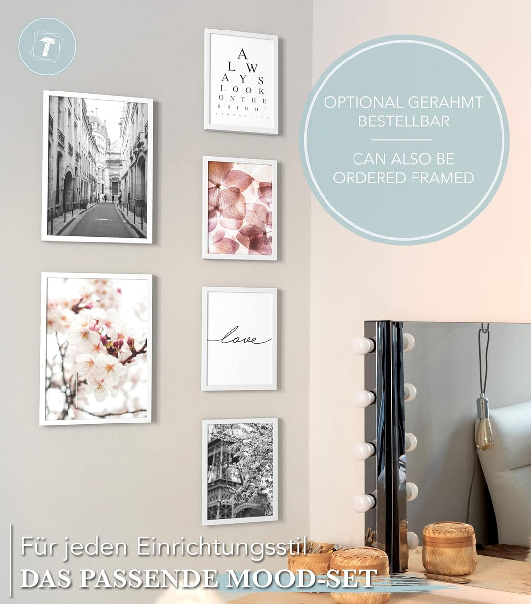 Papierschmiede® Mood Poster Set Frühling, Bilder Wohnzimmer Deko Schlafzimmer, 2x DIN A2 und 4x DIN