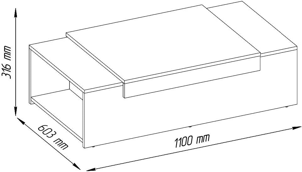 GLmeble - Couchtisch für das Wohnzimmer, Hochwertiges, Modernes Design Couchtische für die Einrichtu