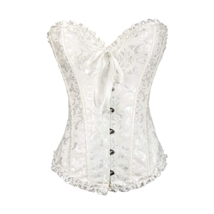 Damen Korsett Bauchweg Vollbrust Corsage Top Gothic Burlesque Schnüren Bustier, S