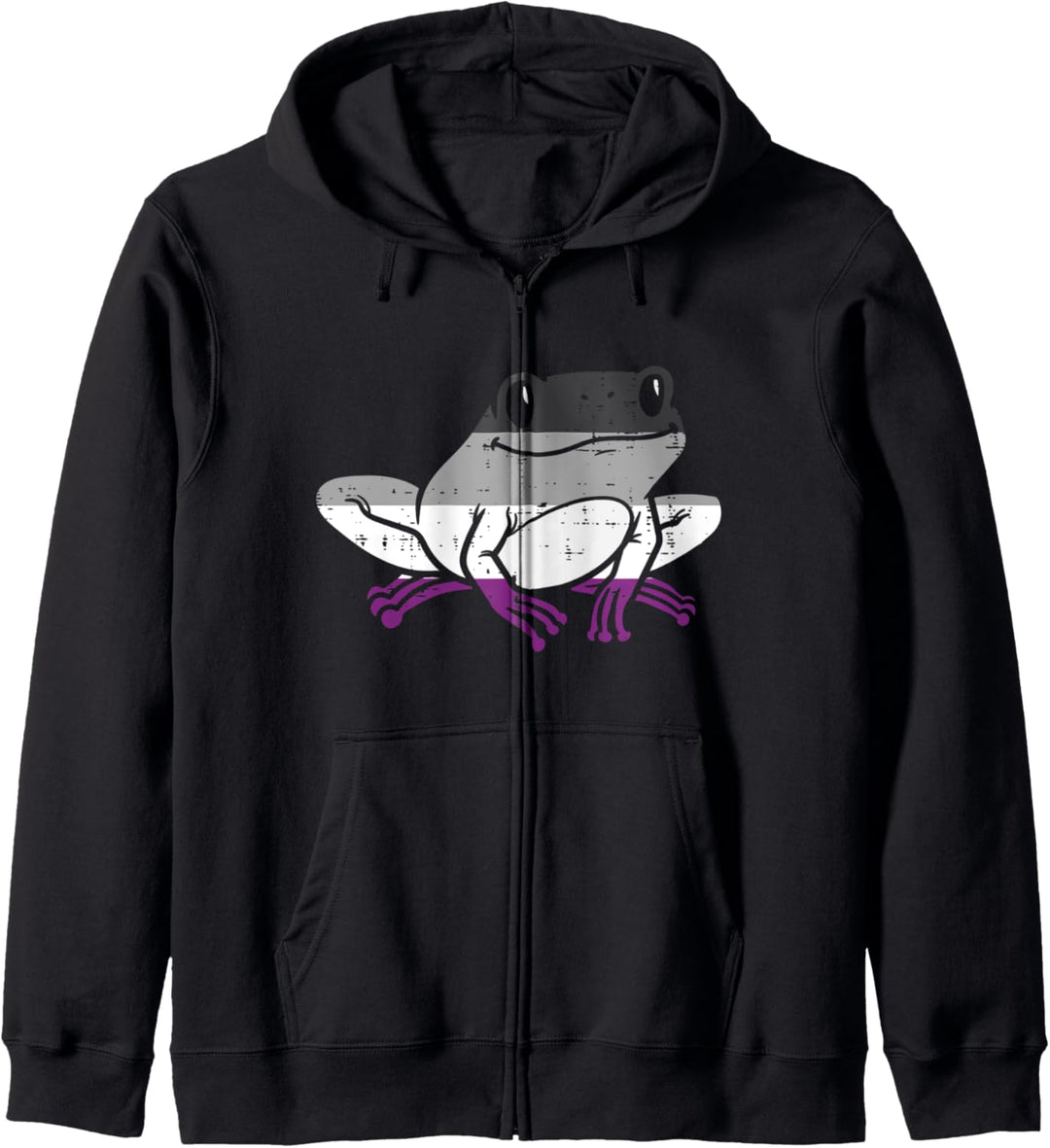 Frog Animal LGBTQ Asexual Flag Ace Pride Ally Men Women Kapuzenjacke