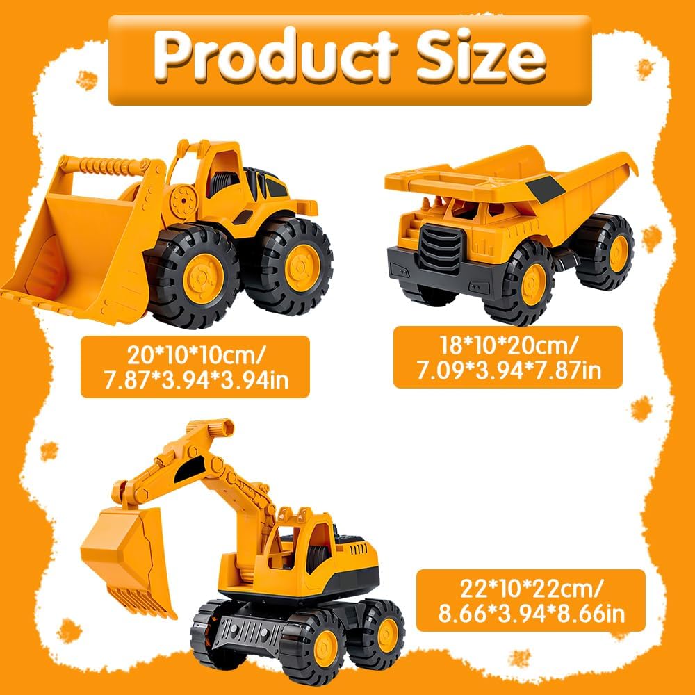 Lotvic Bagger Spielzeug, 3 Pcs Sandspielzeug Bagger Sandkasten, Sandkasten Spielzeug, Mini Traktor B