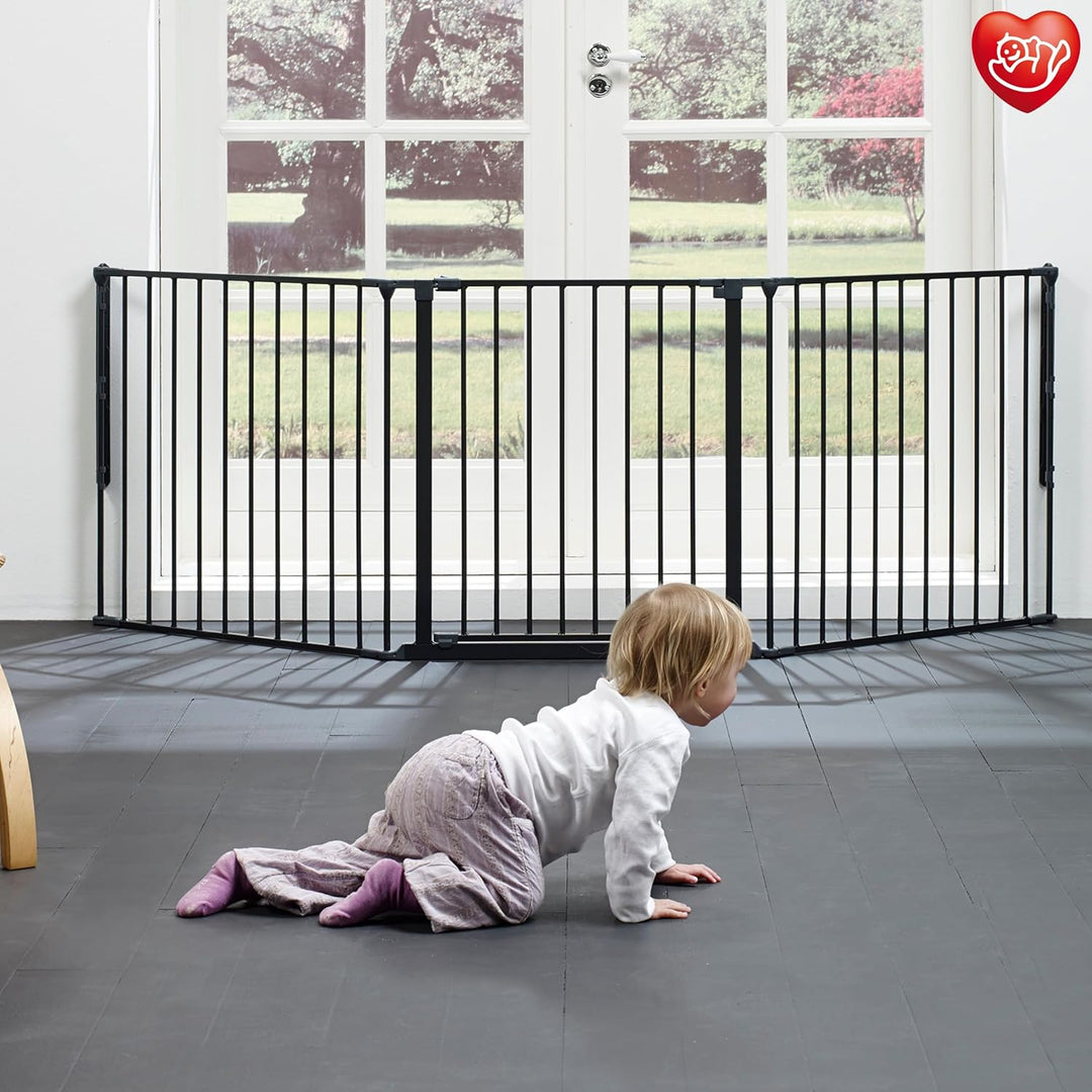 BabyDan Skagen L, 90-223 cm, Treppenschutzgitter/Raumteiler, Schwarz, Made in Denmark - Babygitter/S