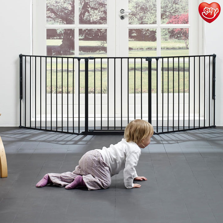 BabyDan Skagen L, 90-223 cm, Treppenschutzgitter/Raumteiler, Schwarz, Made in Denmark - Babygitter/S
