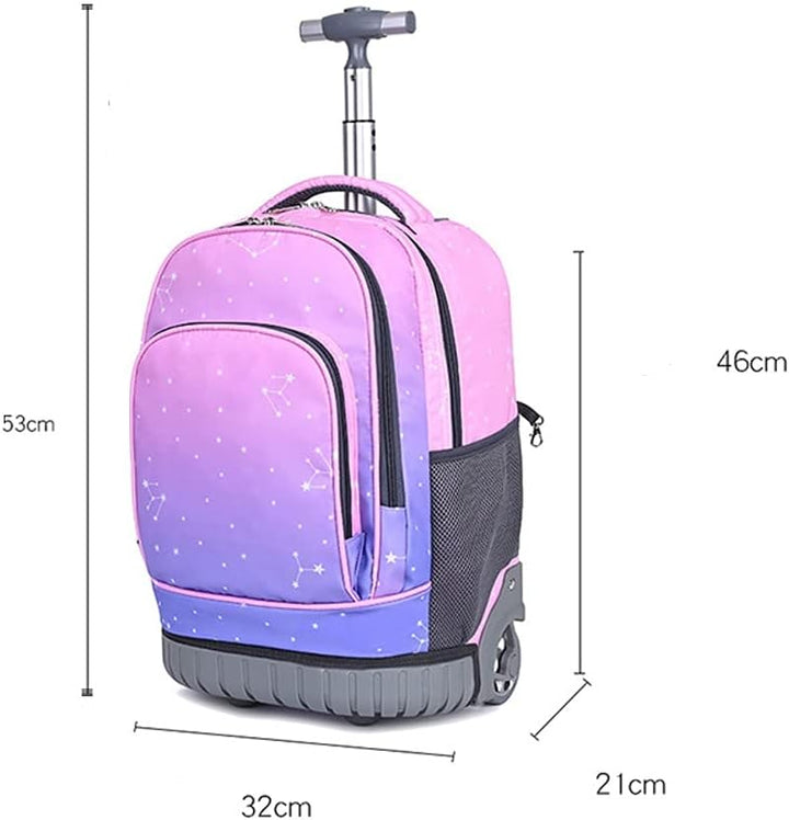 CONPHERON Trolley Rucksack mit Rollen Rolling Schultasche für Mädchen Jungen Schüler Kindergepäck Re