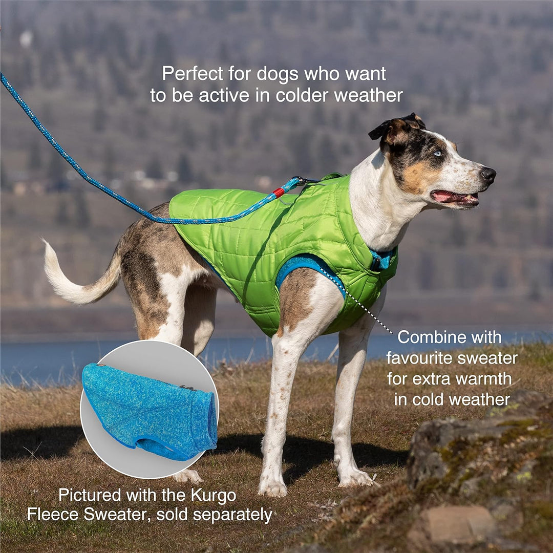 Kurgo Loft Hundejacke, Mit Hundegeschirr kombinierbar, Wasserdicht und reflektierend, Ideal für den