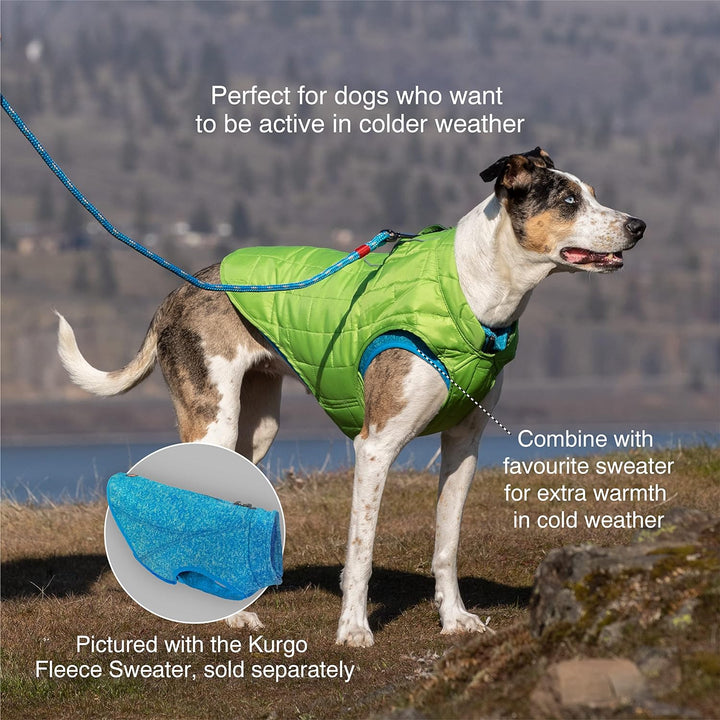 Kurgo Loft Hundejacke, Mit Hundegeschirr kombinierbar, Wasserdicht und reflektierend, Ideal für den