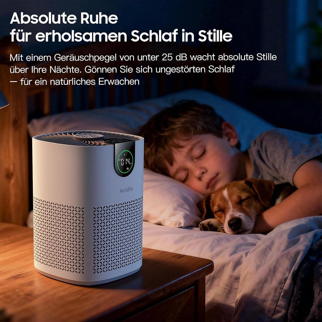 HEPA Luftreiniger Allergiker – Luftfilter für Schlafzimmer, Pollen, Allergien, Gerüche & Tierhaare,