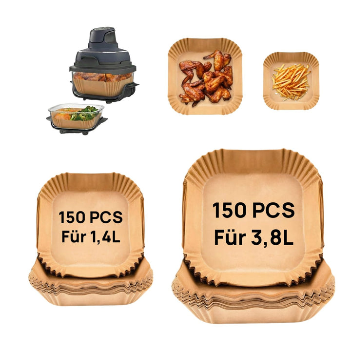 300 Stück Airfryer Backpapier für Ninja CRISPi tragbare Air fryer Heissluftfritteuse, Backpapier für