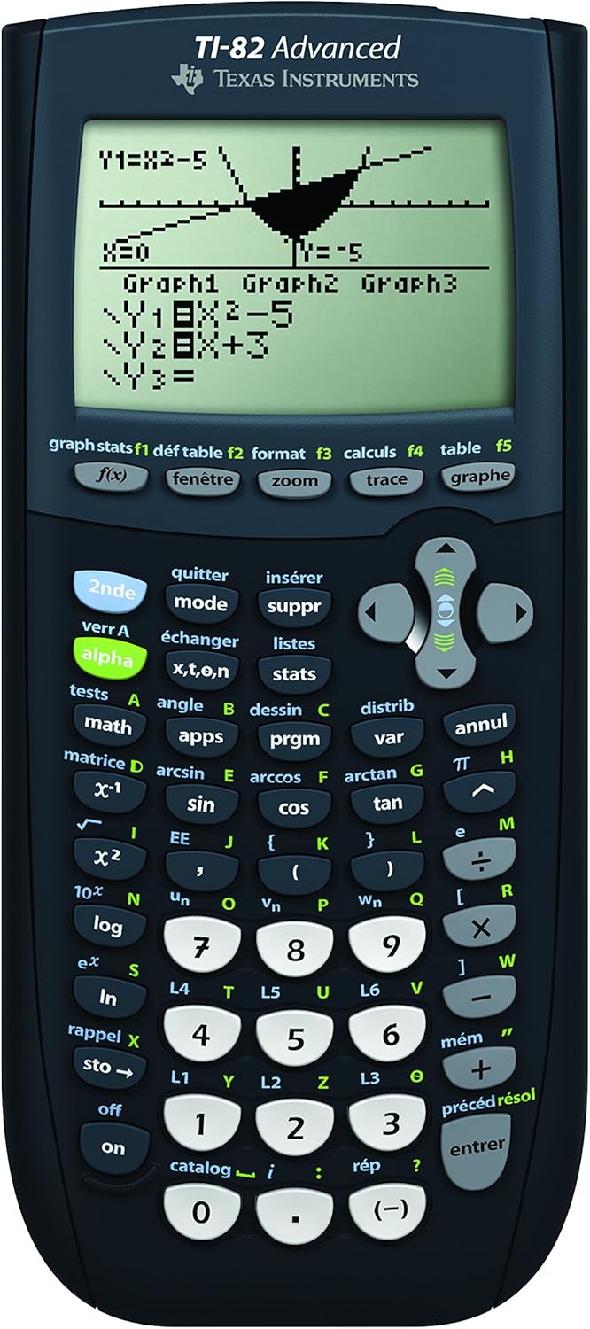 Texas Instruments TI-82 ADVANCED Grafikrechner (8-zeilig), nur mit französischer Anleitung und Sprac