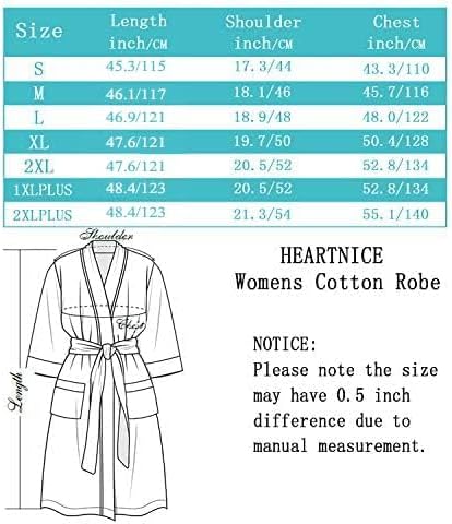 HEARTNICE Bademantel Damen Baumwolle, Kuschel Saune Bademantel Damen leicht Morgenmantel Kimono Haus