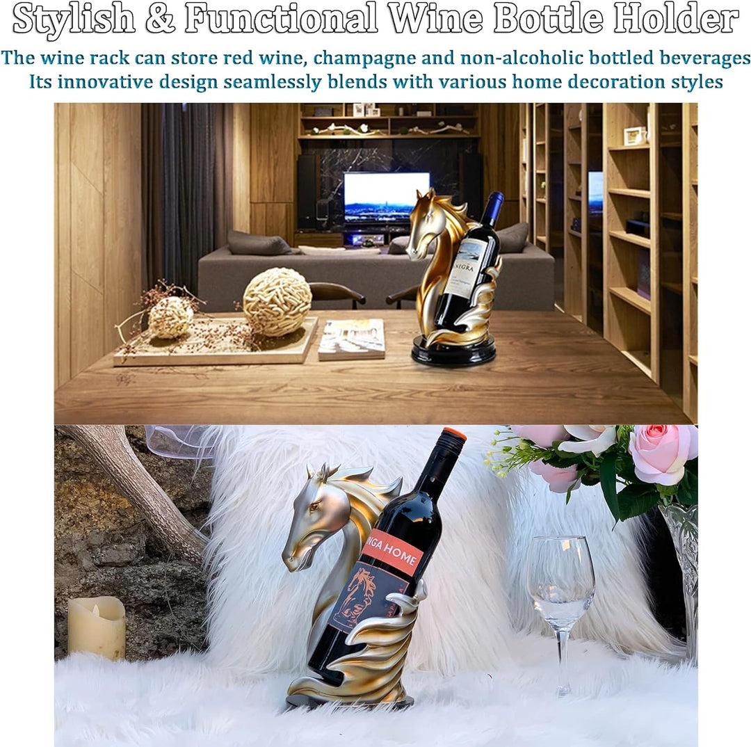 LL-COEUR Pferd Weinflaschenhalter Dekorative Weinregal Skulptur Weinständer Statue Flaschenregal Tis