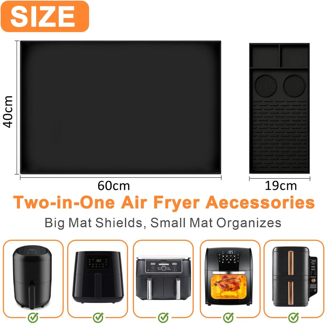 Heissluftfritteuse Zubehör, Airfryer Zubehör Hitzeschutzmatte Silikonmatte für Ninja, Philips, COSOR