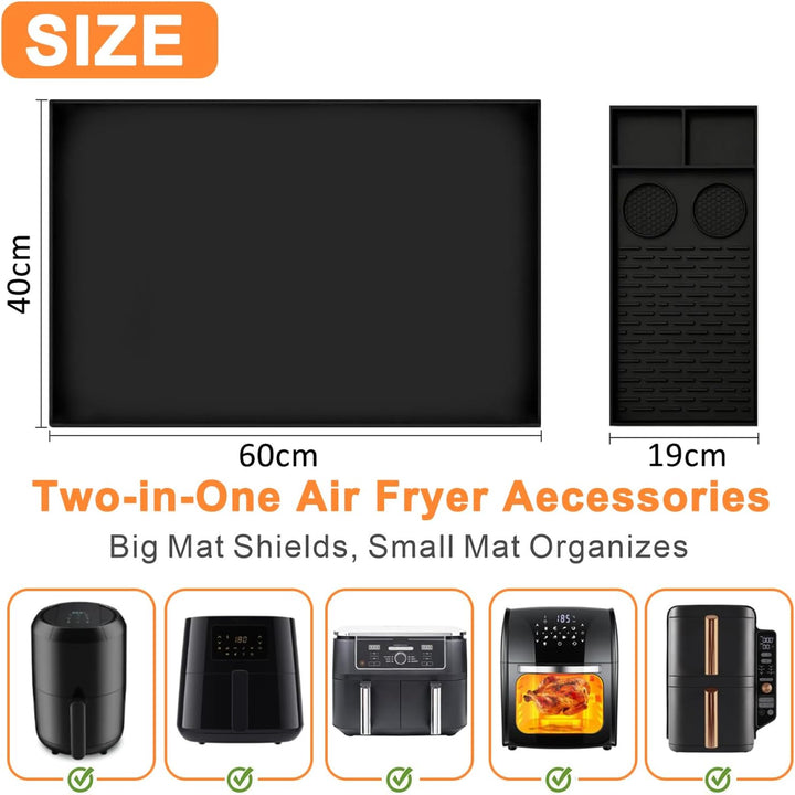 Heissluftfritteuse Zubehör, Airfryer Zubehör Hitzeschutzmatte Silikonmatte für Ninja, Philips, COSOR
