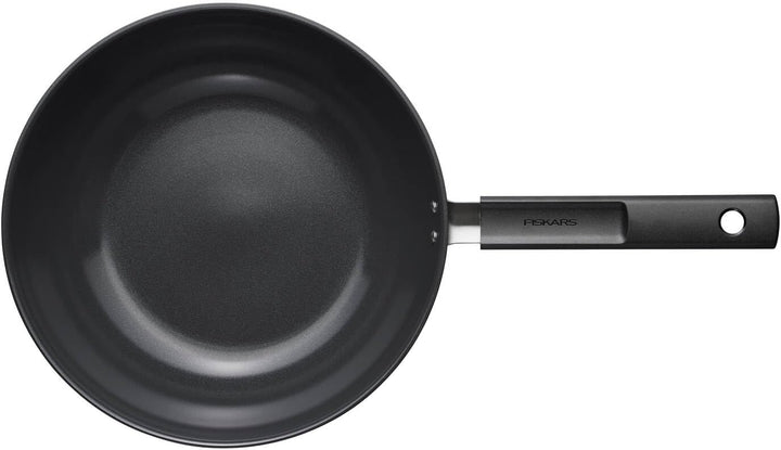 Fiskars Wokpfanne, Hard Face, Durchmesser 28 cm, Füllmenge: 4,5 Liter, Für alle Kochfelder geeignet,