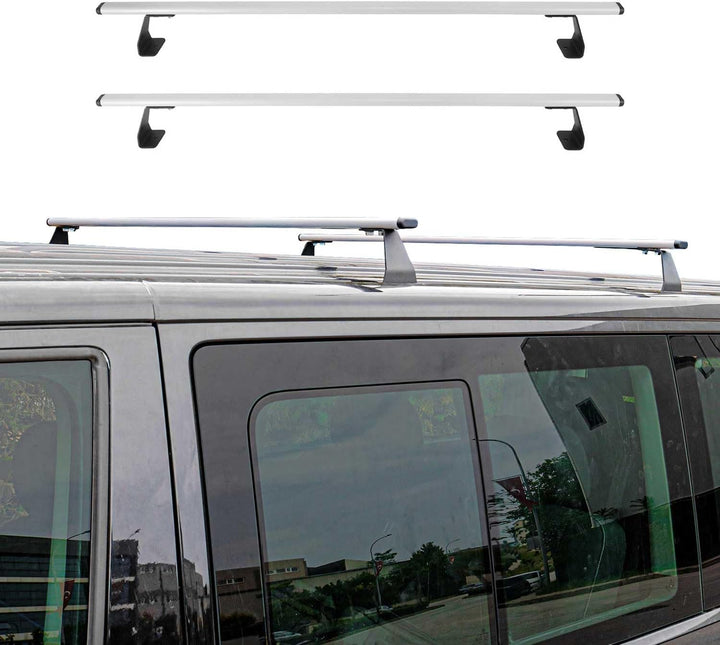 OMAC Heavy Duty Dachträger Querträger kompatibel mit VW Caddy IV 2020-2026 – 2 Stangen – Stahl Silbe
