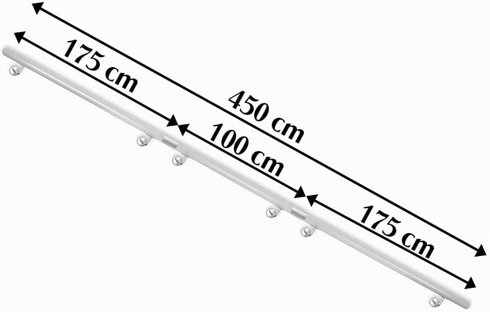 Buche Holz Handlauf Treppengeländer Geländer für Treppe Wandhandlauf V2Aox | 450 cm, Wand, seitliche