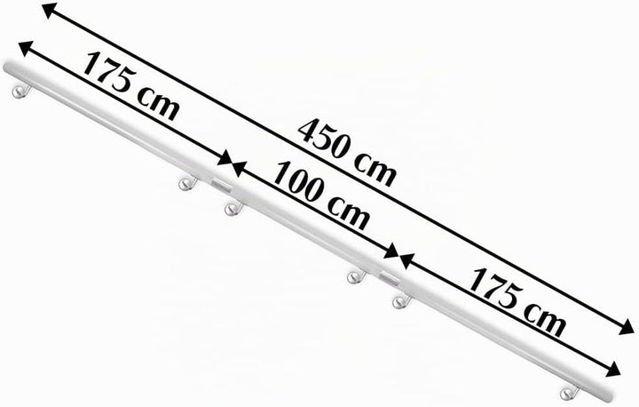 Buche Holz Handlauf Treppengeländer Geländer für Treppe Wandhandlauf V2Aox | 450 cm, Wand, seitliche