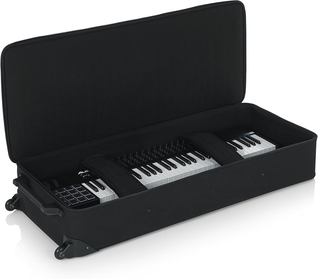 Gator Cases Lightweight Keyboard Case mit Ziehgriff und Rollen; passend für Standard 61 Note Keyboar