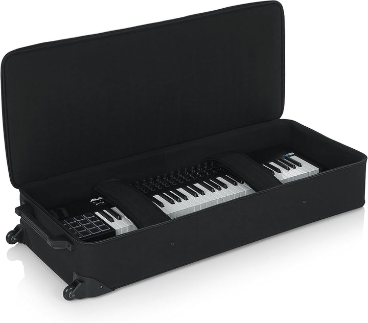 Gator Cases Lightweight Keyboard Case mit Ziehgriff und Rollen; passend für Standard 61 Note Keyboar