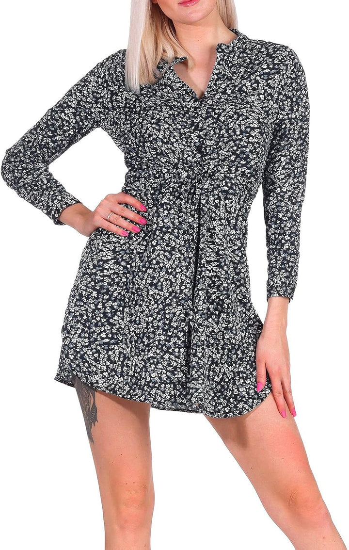 ONLY Damen Onlcory L/S V-Neck Tunic WVN Noos Tunika XS Black / Maria White Grey Disty, XS Black / Ma