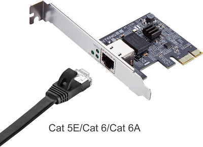 10Gtek® 2500/1000/100Mbps NIC PCIe Netzwerkadapter PCIe Gigabit Ethernet Karte, Single RJ-45 Port, m