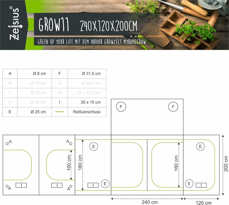 Zelsius Growzelt MyHomeGrow Grow Tent | Indoor Growroom | Growschrank Darkroom Pflanzenzelt Gewächsh