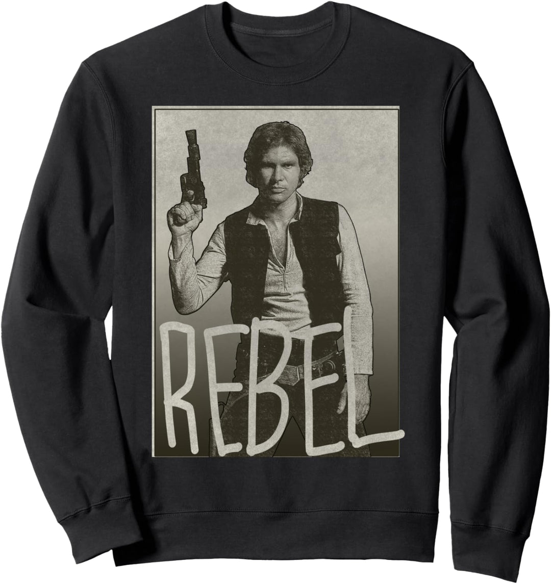Star Wars Han Solo Rebel Text Photo Sweatshirt