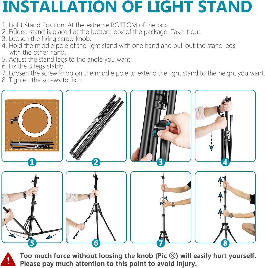 Neewer Kamera Foto Video Ringlicht Kit: 18 Zoll/48 Zentimeter Aussen 52W 5500K dimmbare LED Ringlich
