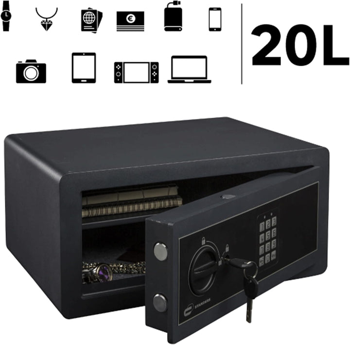 STANDERS - Elektronischer Safe - 20L - 30 x 43 x 20 cm - Wandtresor - Code-Safe - 2 Sicherheitsschlü