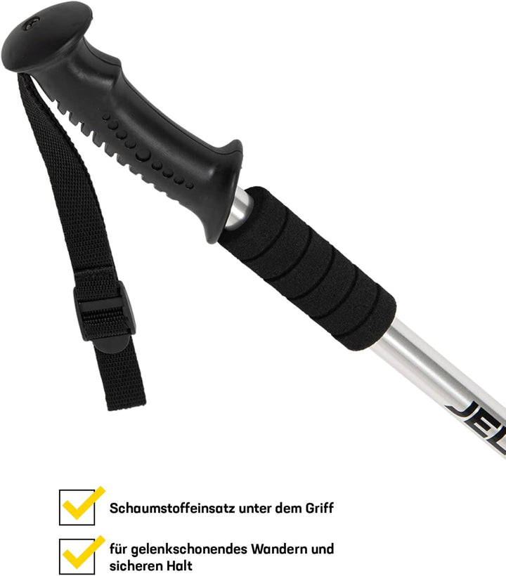 JELEX Nature Teleskop Walking Stöcke für Nordic Walking verstellbar, inkl. diverser Aufsätze für Out